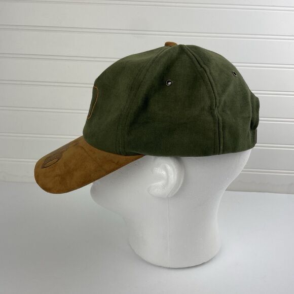 Vintage John Deere K Products Suede Bill Farm Snapback Hat Cap Green Made in USA - Picture 3 of 8